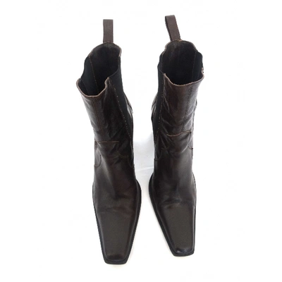 Pre-owned Plein Sud Brown Leather Ankle Boots