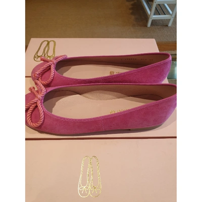 Pre-owned Pretty Ballerinas Pink Suede Ballet Flats