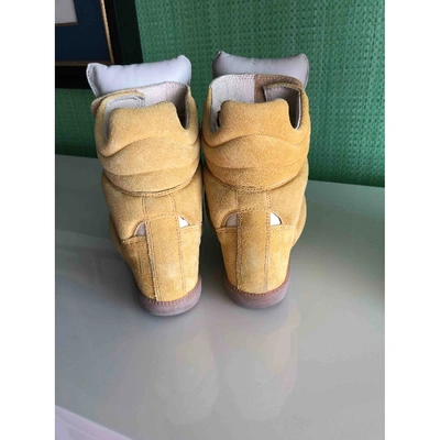 Pre-owned Isabel Marant Bayley Yellow Suede Trainers