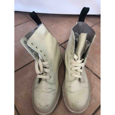 Pre-owned Marni Leather Ankle Boots In Beige