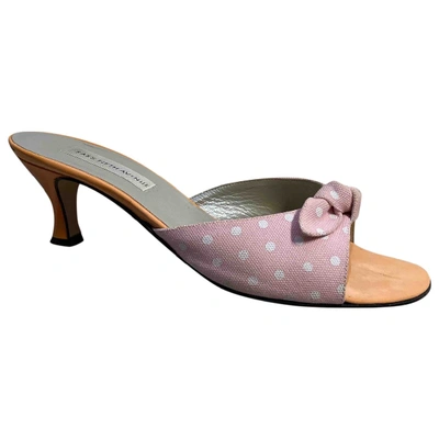 Pre-owned Saks Fifth Avenue Cloth Mules In Pink