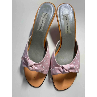 Pre-owned Saks Fifth Avenue Cloth Mules In Pink