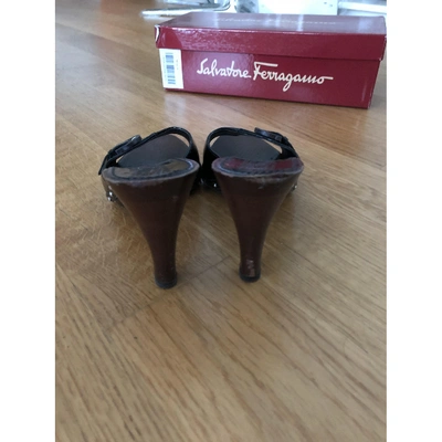 Pre-owned Ferragamo Black Patent Leather Mules & Clogs