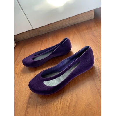 Pre-owned Melissa Ballet Flats In Purple