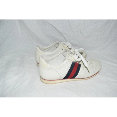 Pre-owned Gucci White Leather Trainers