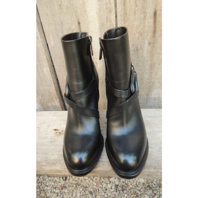 Pre-owned Santoni Leather Buckled Boots In Black