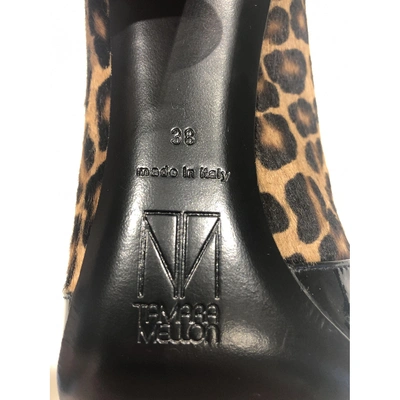 Pre-owned Tamara Mellon Pony-style Calfskin Riding Boots In Black