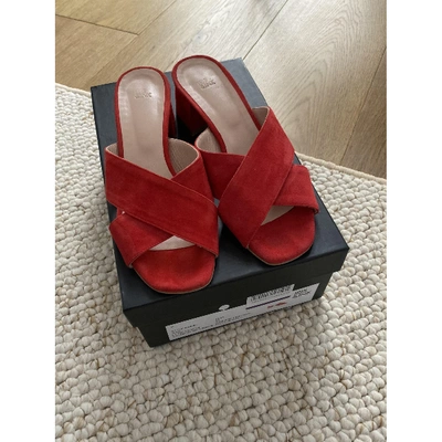 Pre-owned Iris & Ink Mules & Clogs In Red