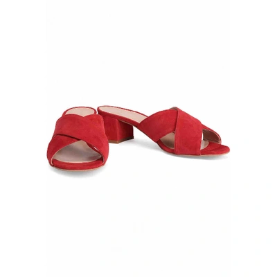 Pre-owned Iris & Ink Mules & Clogs In Red
