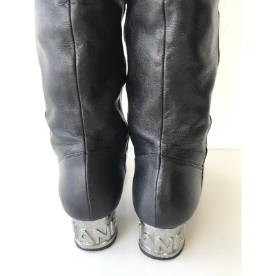 Pre-owned Chanel Leather Boots In Black