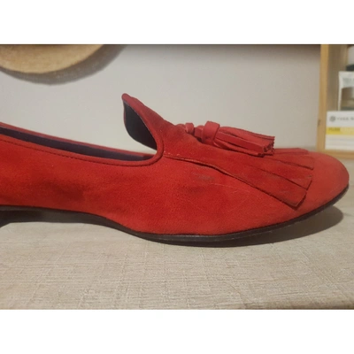 Pre-owned Prada Flats In Red