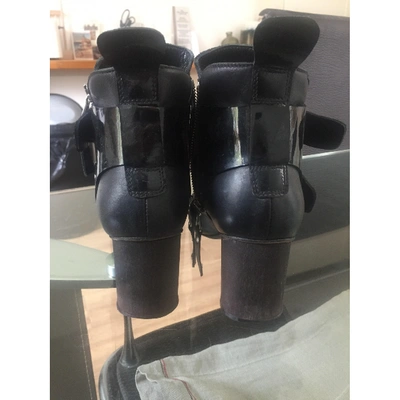 Pre-owned Minimarket Leather Buckled Boots In Black