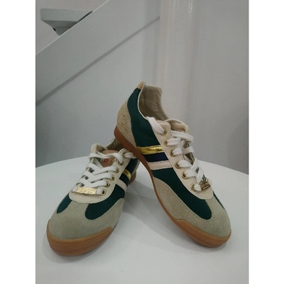 Pre-owned Serafini Leather Trainers In Green