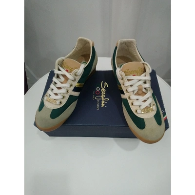 Pre-owned Serafini Leather Trainers In Green