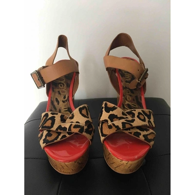 Pre-owned Sam Edelman Beige Leather Sandals
