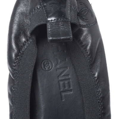Pre-owned Chanel Black Leather Ballet Flats