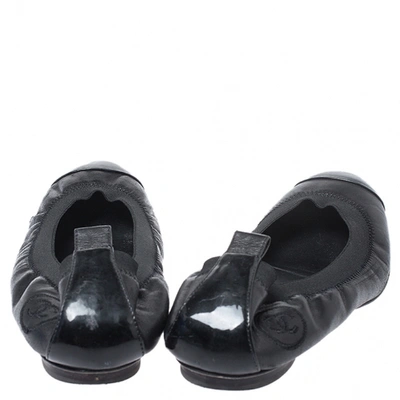 Pre-owned Chanel Black Leather Ballet Flats