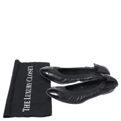 Pre-owned Chanel Black Leather Ballet Flats