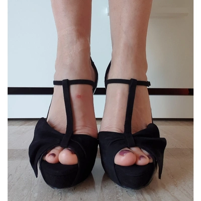 Pre-owned Hoss Intropia Black Suede Heels