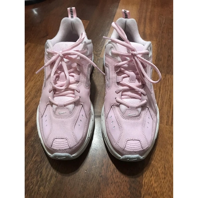 Pre-owned Nike M2k Tekno Leather Trainers In Pink