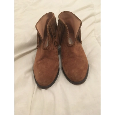 Pre-owned Gerard Darel Camel Suede Ankle Boots