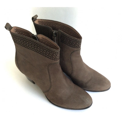 Pre-owned Aerin Western Boots In Brown