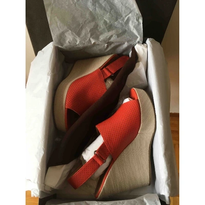 Pre-owned A. Testoni' Red Leather Sandals