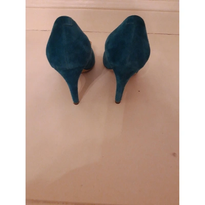 Pre-owned Roger Vivier Turquoise Suede Heels