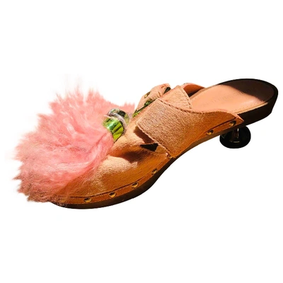 Pre-owned Louis Vuitton Mules & Clogs In Pink