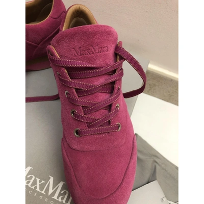 Pre-owned Max Mara Trainers In Pink