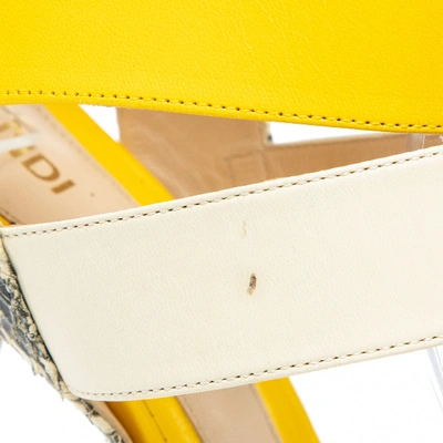 Pre-owned Fendi Yellow Python Sandals