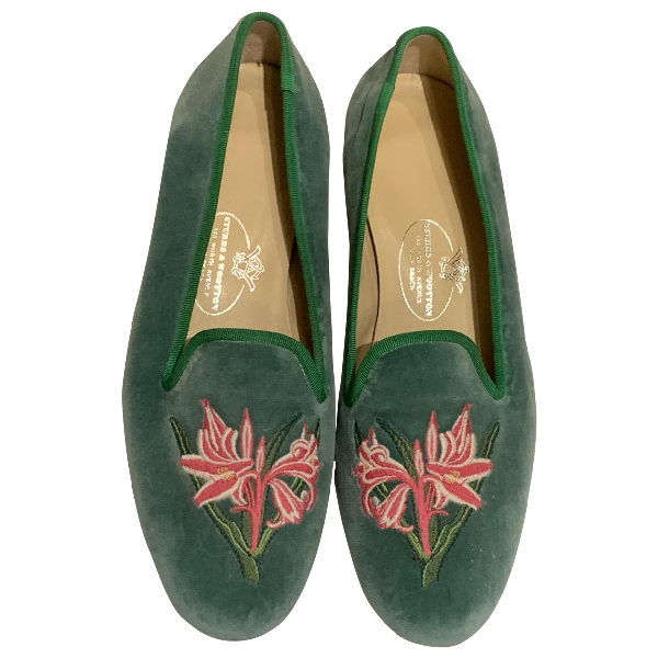 green velvet flats