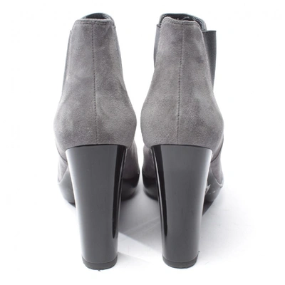 Pre-owned Hogan Grey Suede Ankle Boots
