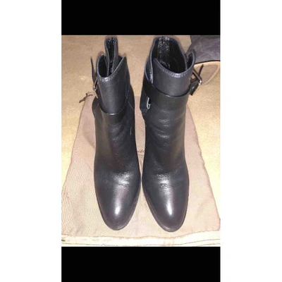 Pre-owned Gianvito Rossi Leather Ankle Boots In Black