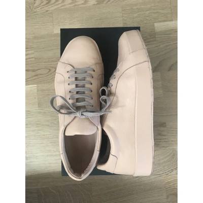 Pre-owned Jil Sander Leather Trainers In Pink