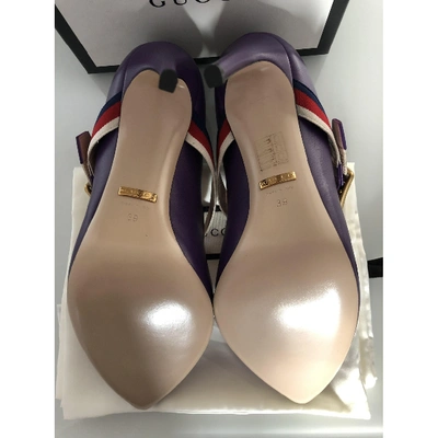 Pre-owned Gucci Sylvie Purple Leather Heels