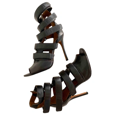 Pre-owned Agnona Leather Sandals In Black