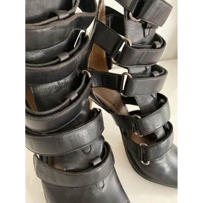 Pre-owned Agnona Leather Sandals In Black