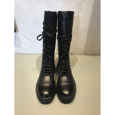 Pre-owned Cinzia Araia Black Leather Boots