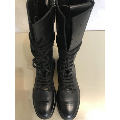 Pre-owned Cinzia Araia Black Leather Boots