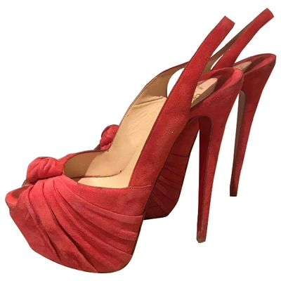 Pre-owned Christian Louboutin Daffodile  Pink Suede Heels