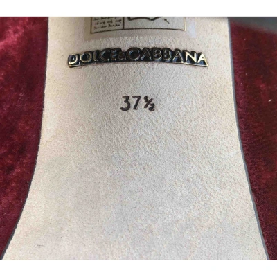 Pre-owned Dolce & Gabbana Velvet Heels In Burgundy