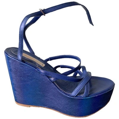 Pre-owned Schumacher Leather Sandals In Blue