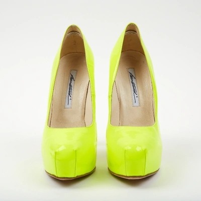 Pre-owned Brian Atwood Patent Leather Heels In Yellow
