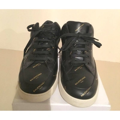 Pre-owned Balenciaga Leather Trainers In Black