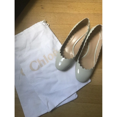 Pre-owned Chloé Lauren Grey Patent Leather Heels