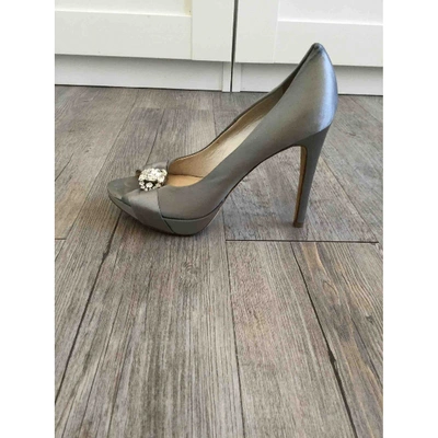 Pre-owned Dior Leather Heels In Grey