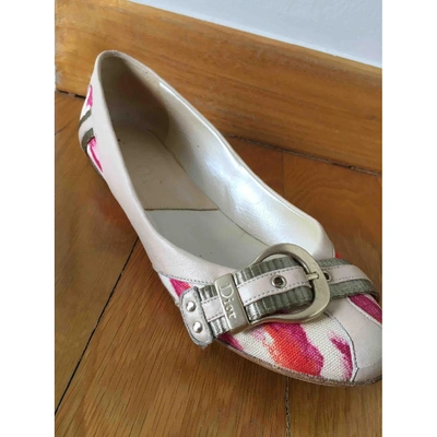 Pre-owned Dior Cloth Ballet Flats In Beige