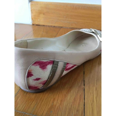 Pre-owned Dior Cloth Ballet Flats In Beige