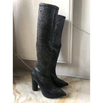 Pre-owned Francesco Scognamiglio Cloth Boots In Anthracite